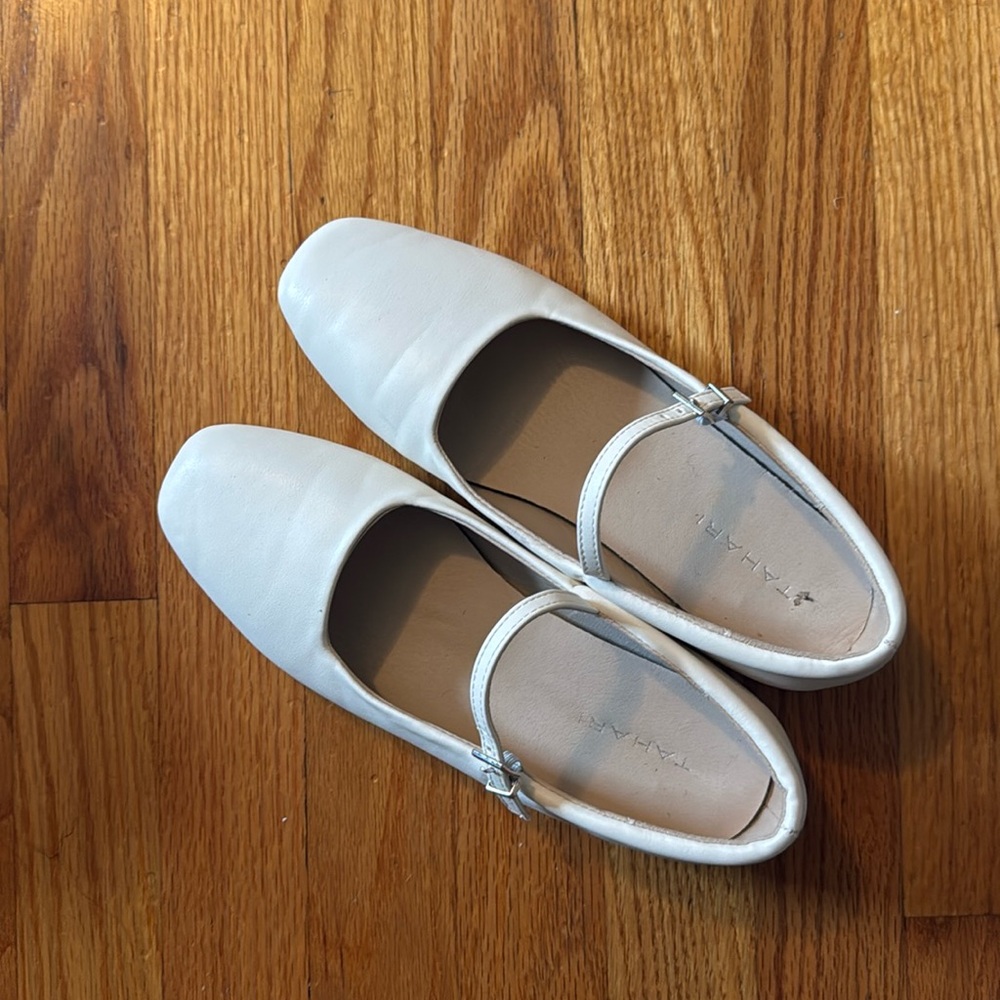 Tahari Cream Mary Janes